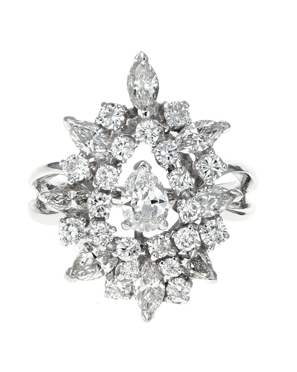 Diamond Snowflake Cluster Ring - Image 2