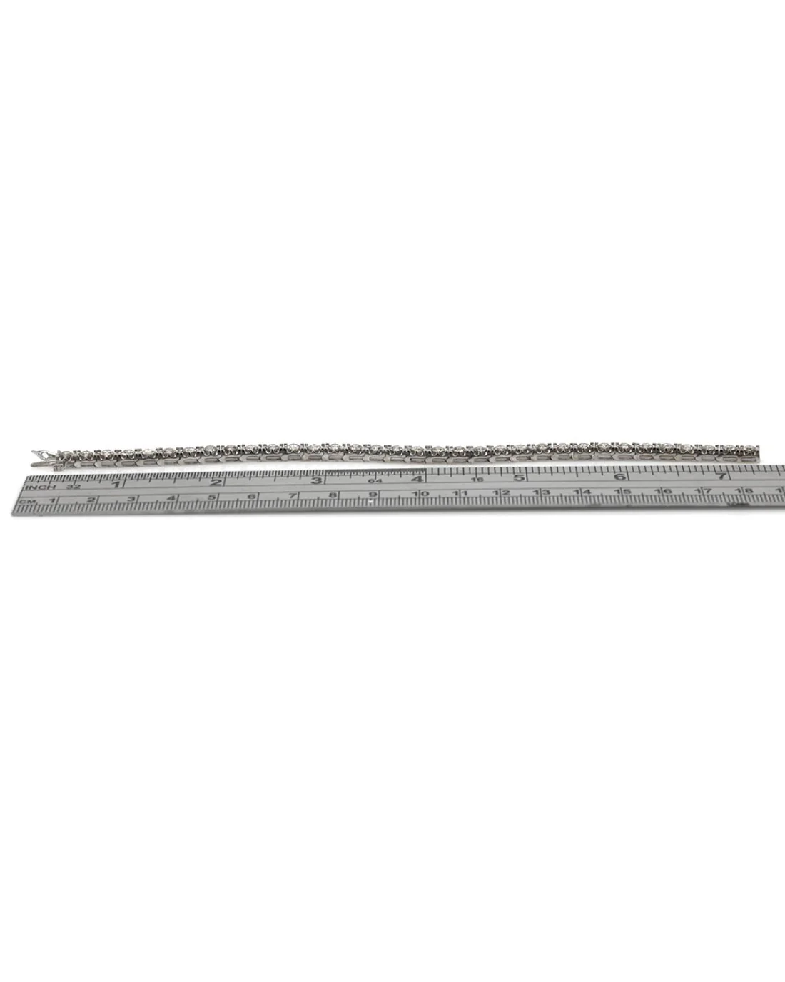 Diamond Square Inline Bracelet in White Gold - Image 3