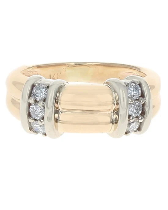Diamond Station Fluted Tapered Ring - Image 2