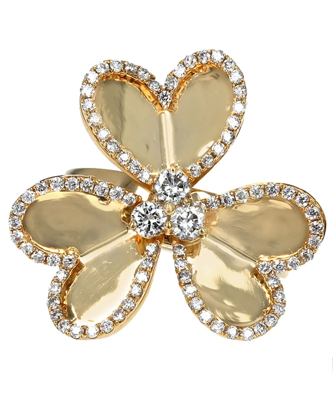 Diamond Three Leaf Clover Ring - Image 2