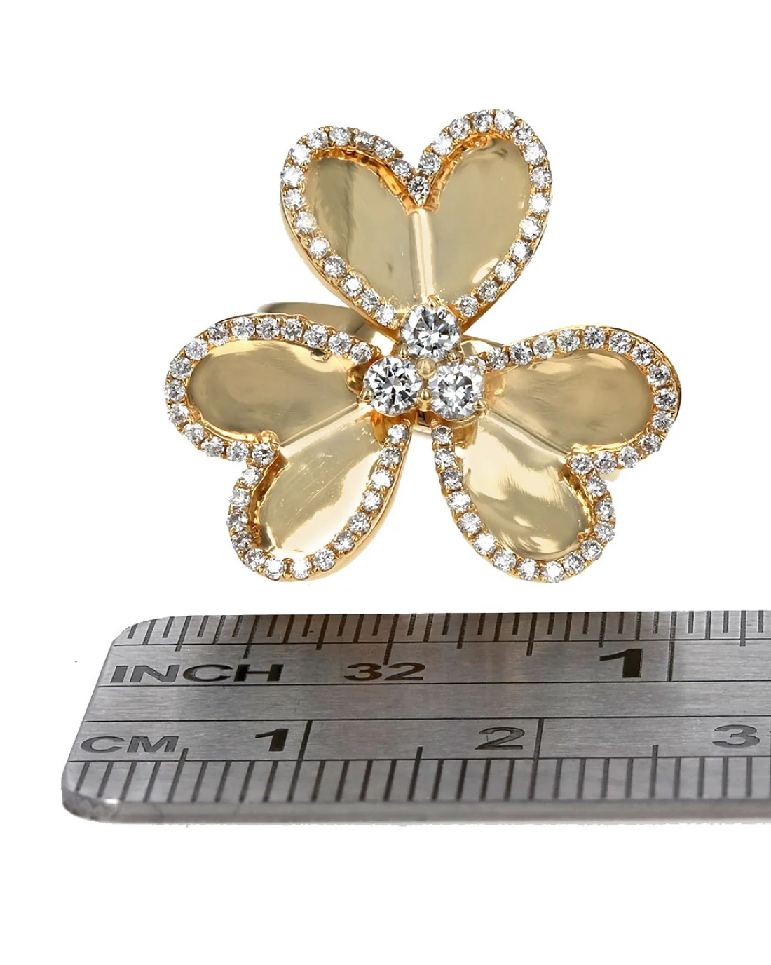 Diamond Three Leaf Clover Ring - Image 3