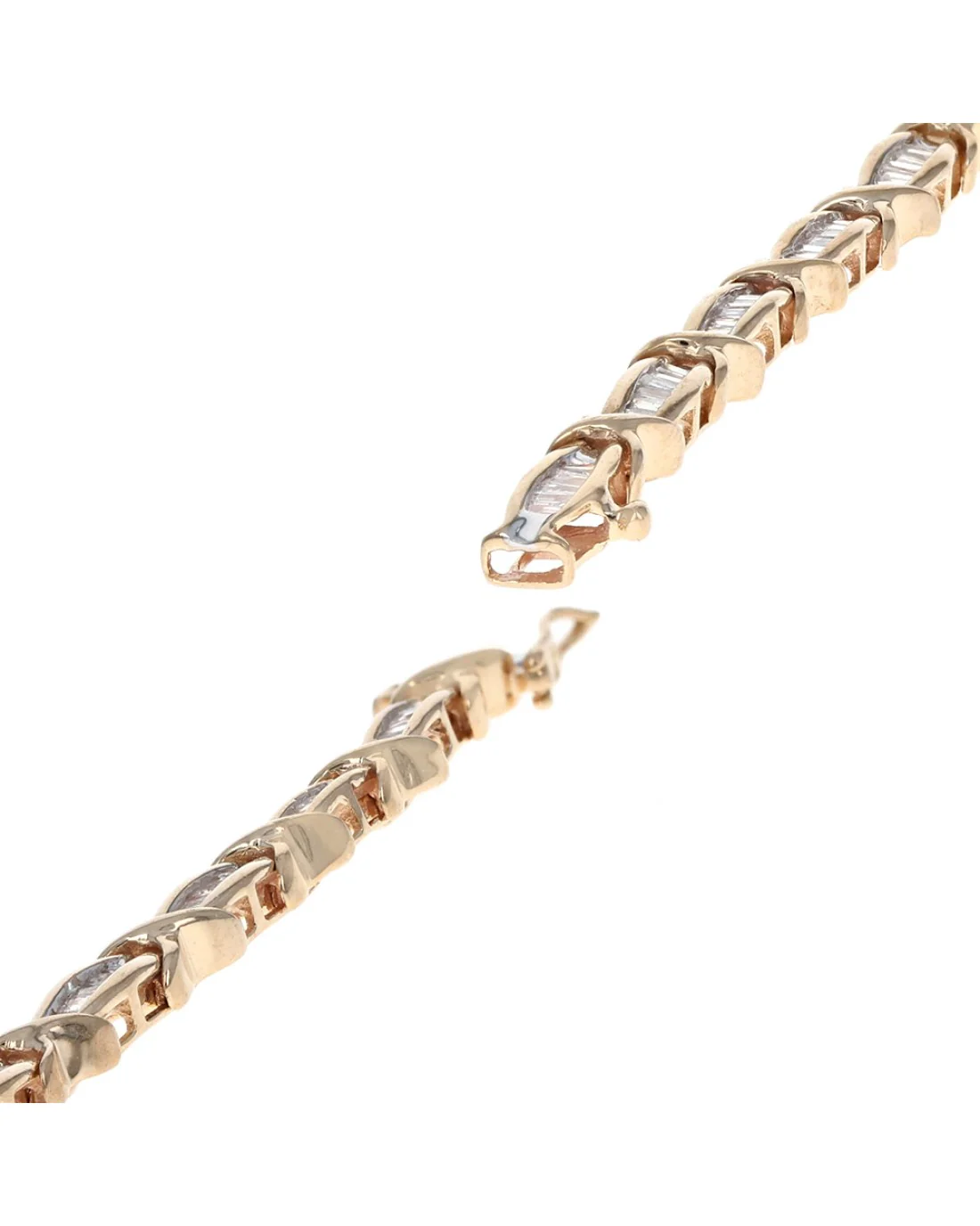 Diamond 'X' Link Bracelet in Yellow Gold - Image 2