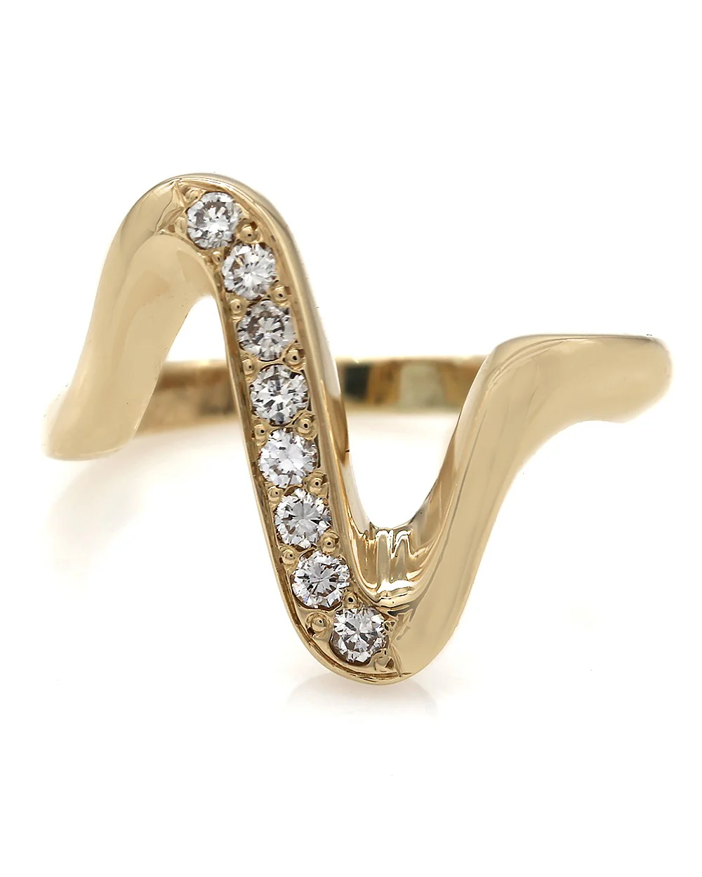 Diamond Zig Zag Ring in Gold - Image 2