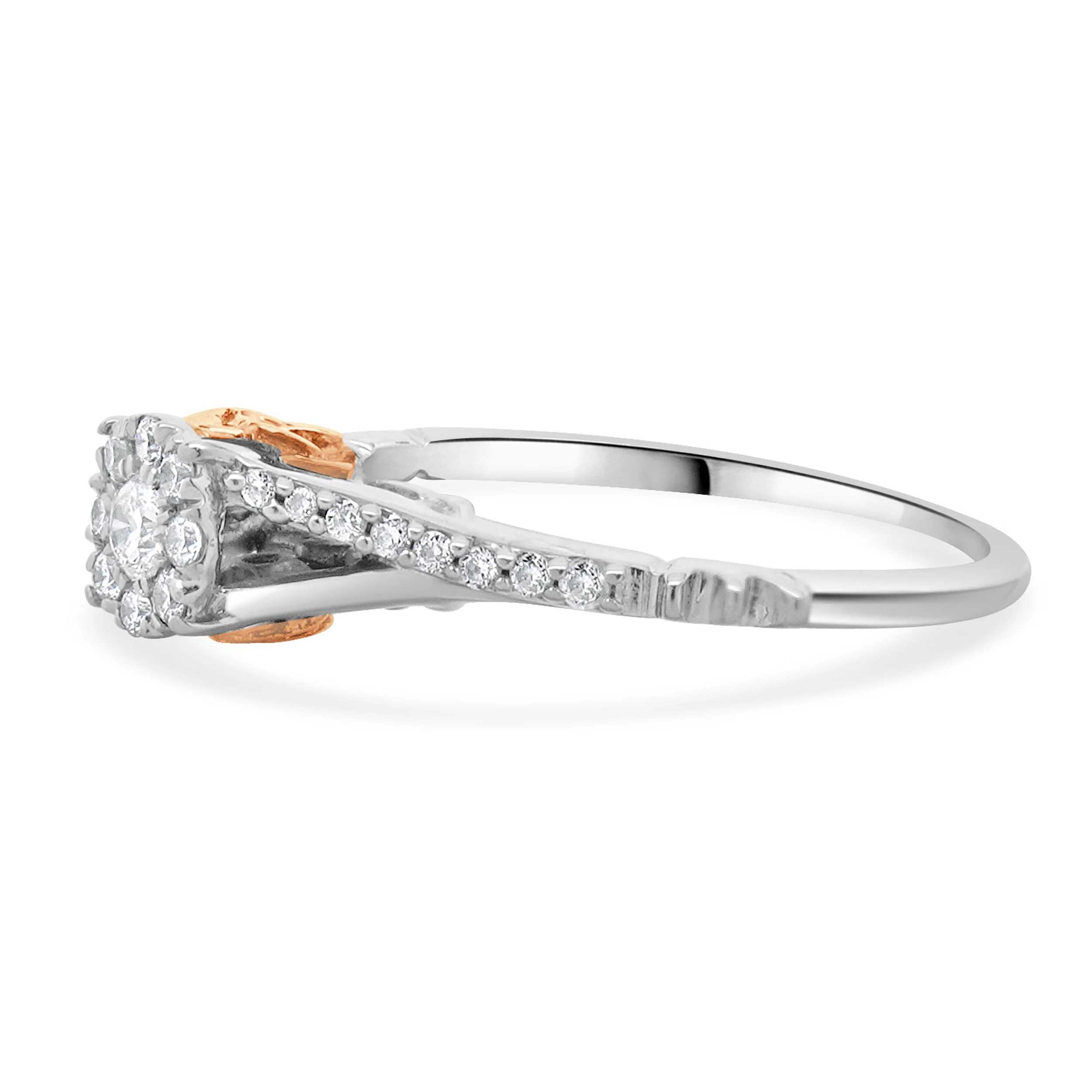 Disney 10 Karat Two Tone Diamond “Rose” Engagement Ring - Image 2