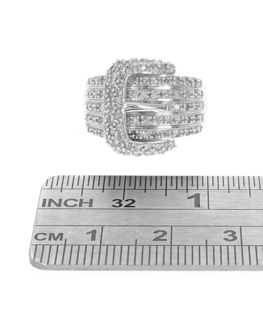 Effie 5 Row Diamond Buckle Ring - Image 3