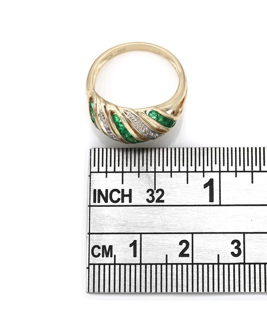 Emerald and Diamond Dome Ring - Image 3