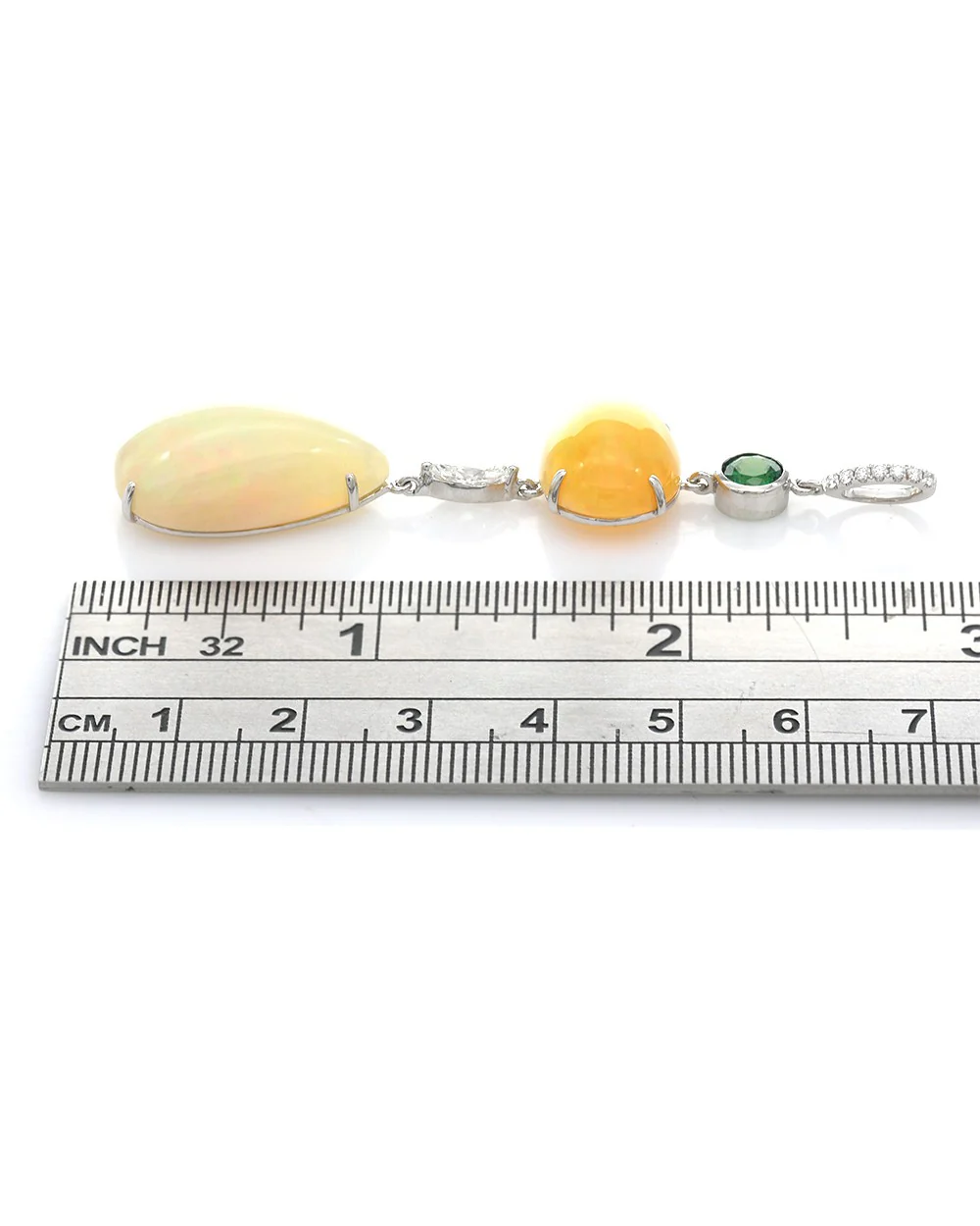Ethiopian Opal, Tsavorite and Diamond Drop Pendant - Image 3