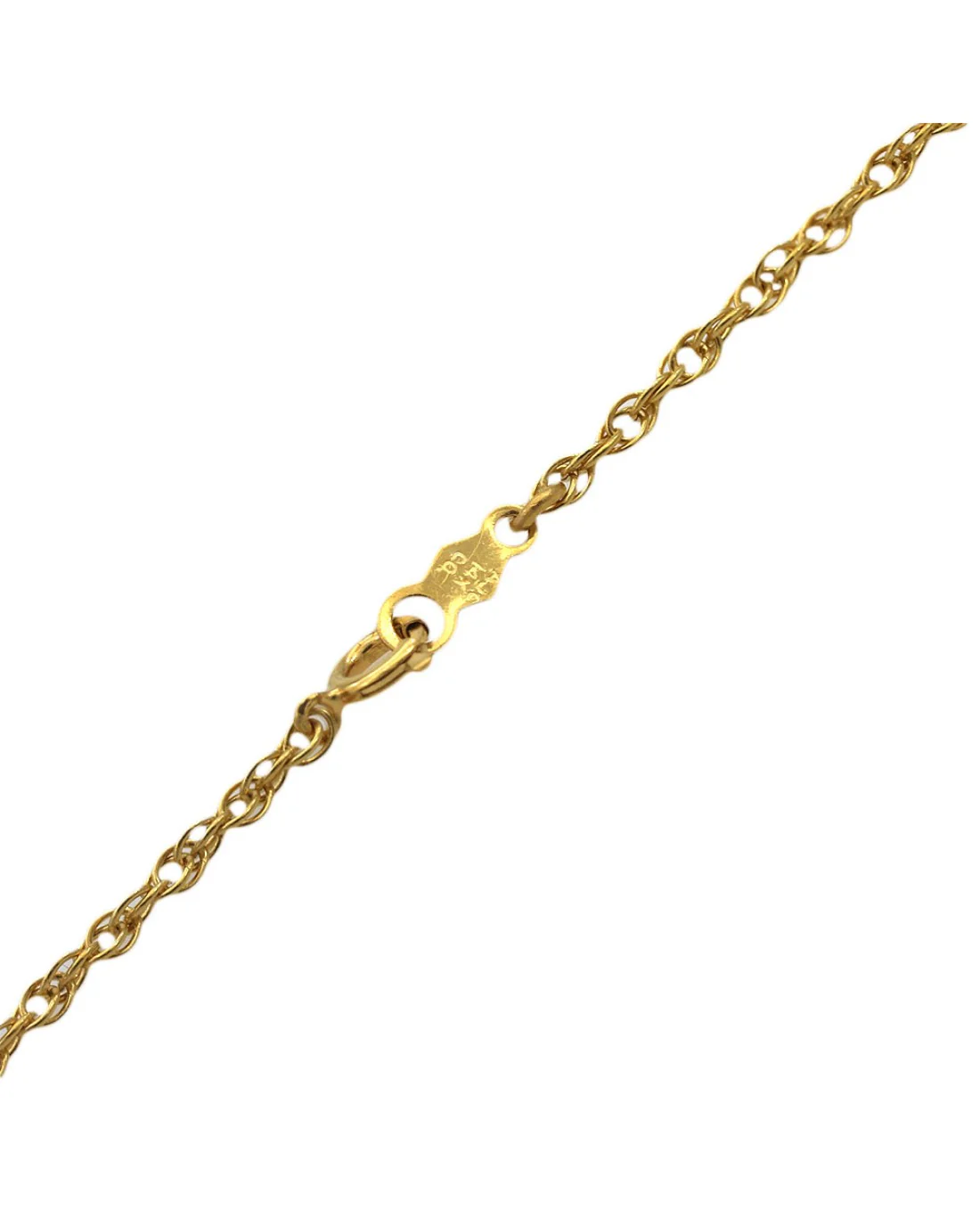 European Diamond Ribbon Motif Drop on Lace Chain Necklace - Image 2