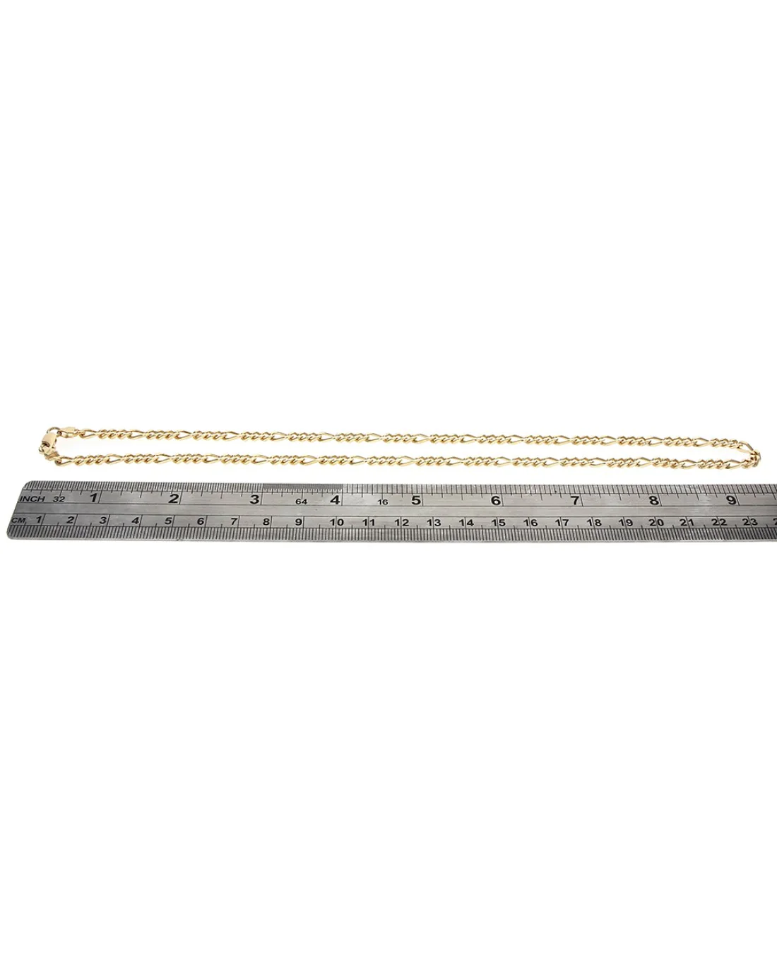 Figaro Link Chain Necklace in Yellow Gold - Image 3