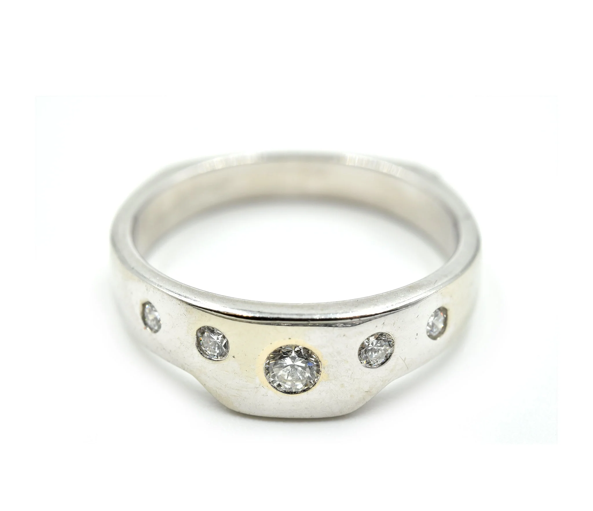Five Diamond Band 14k White Gold