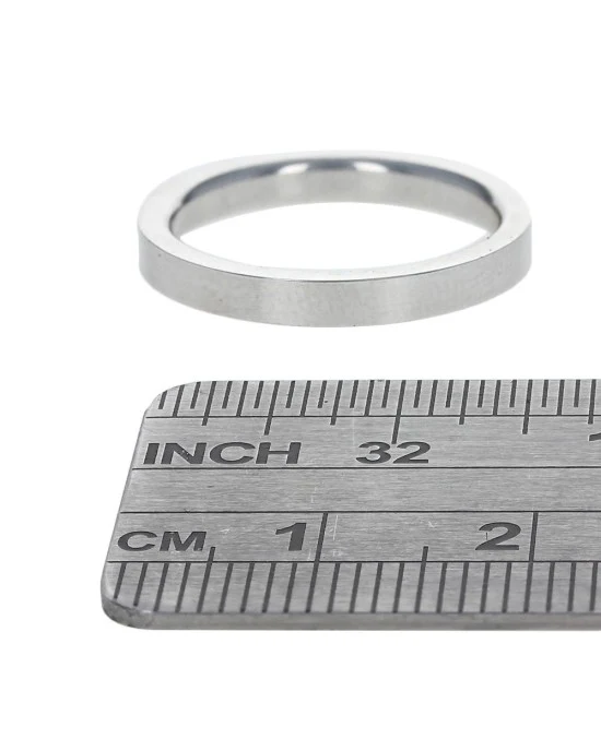 Flat Edge Wedding Band in White Gold - Image 3