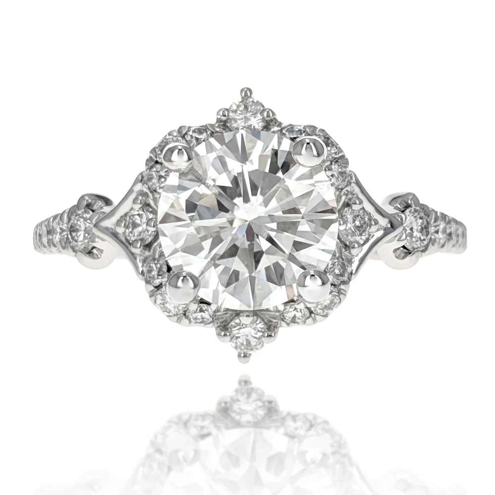 Gabriel & Co. 14K White Gold Round Brilliant Cut Diamond Engagement Ring