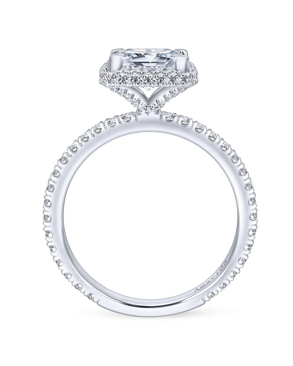 Gabriel & Co. Amavida Pave Diamond Engagement Ring Mounting in Gold - Image 4
