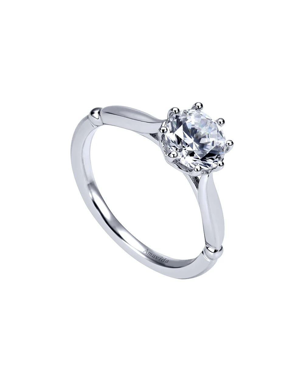 Gabriel & Co. Amavida Solitaire Ring Mounting in 18K White Gold - Image 2