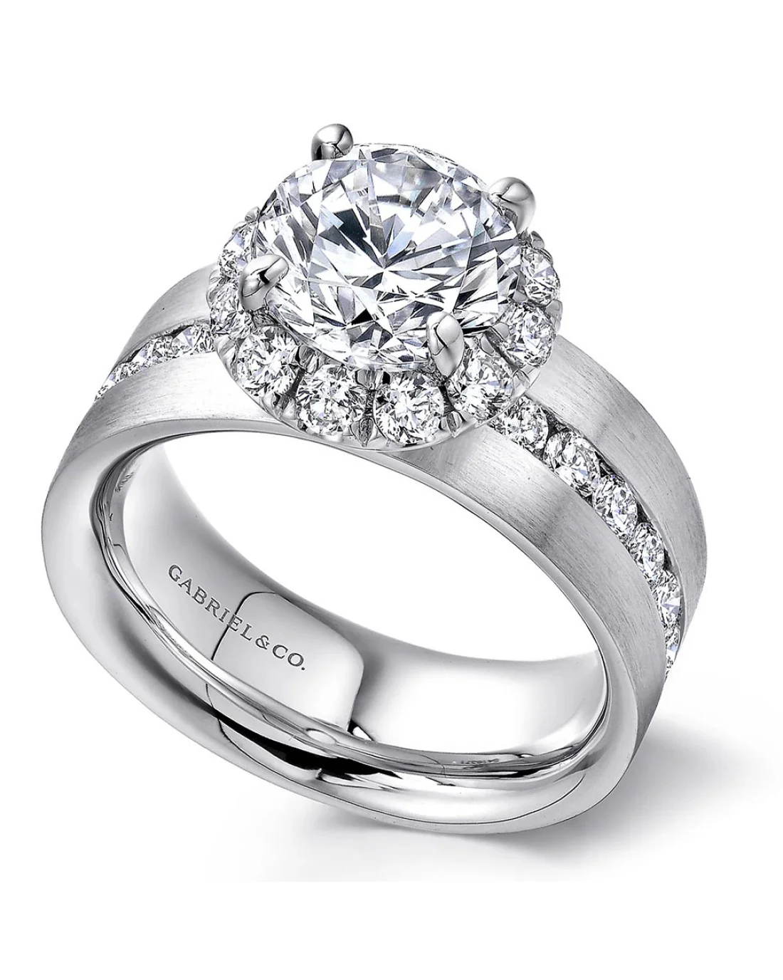 Gabriel & Co. Contemporary Collection Diamond Halo Engagement Ring - Image 2