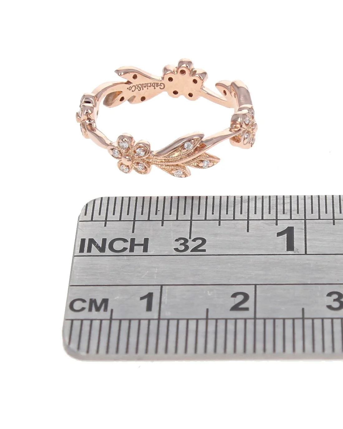 Gabriel & Co. Floral Diamond Stackable Ring - Image 3