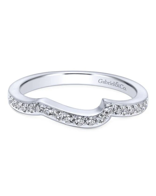 Gabriel & Co. Pave Diamond and Gold Anniversary Band