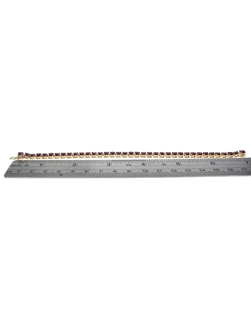 Garnet Inline Bracelet in Gold - Image 3