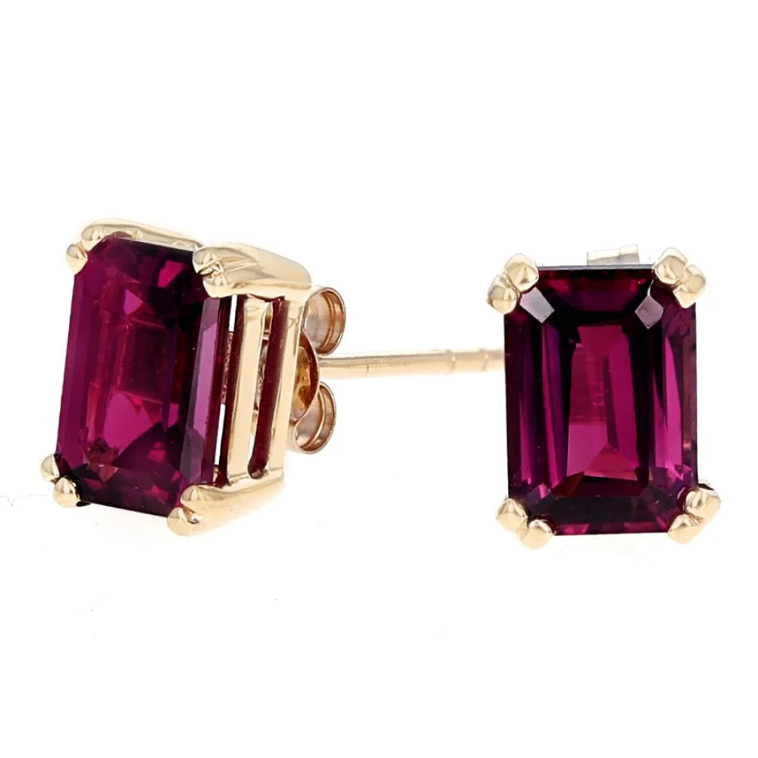 10K Yellow Gold Garnet Studs Earrings