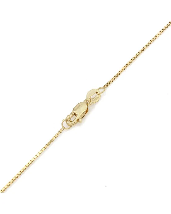 Gauthier Flush Set Diamond Drop on Box Chain Necklace - Image 2