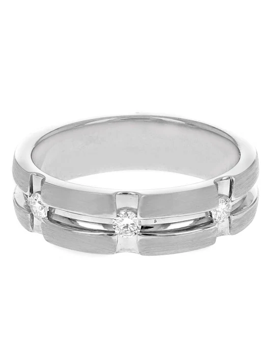 Gentleman Diamond Grooved Band - Image 2