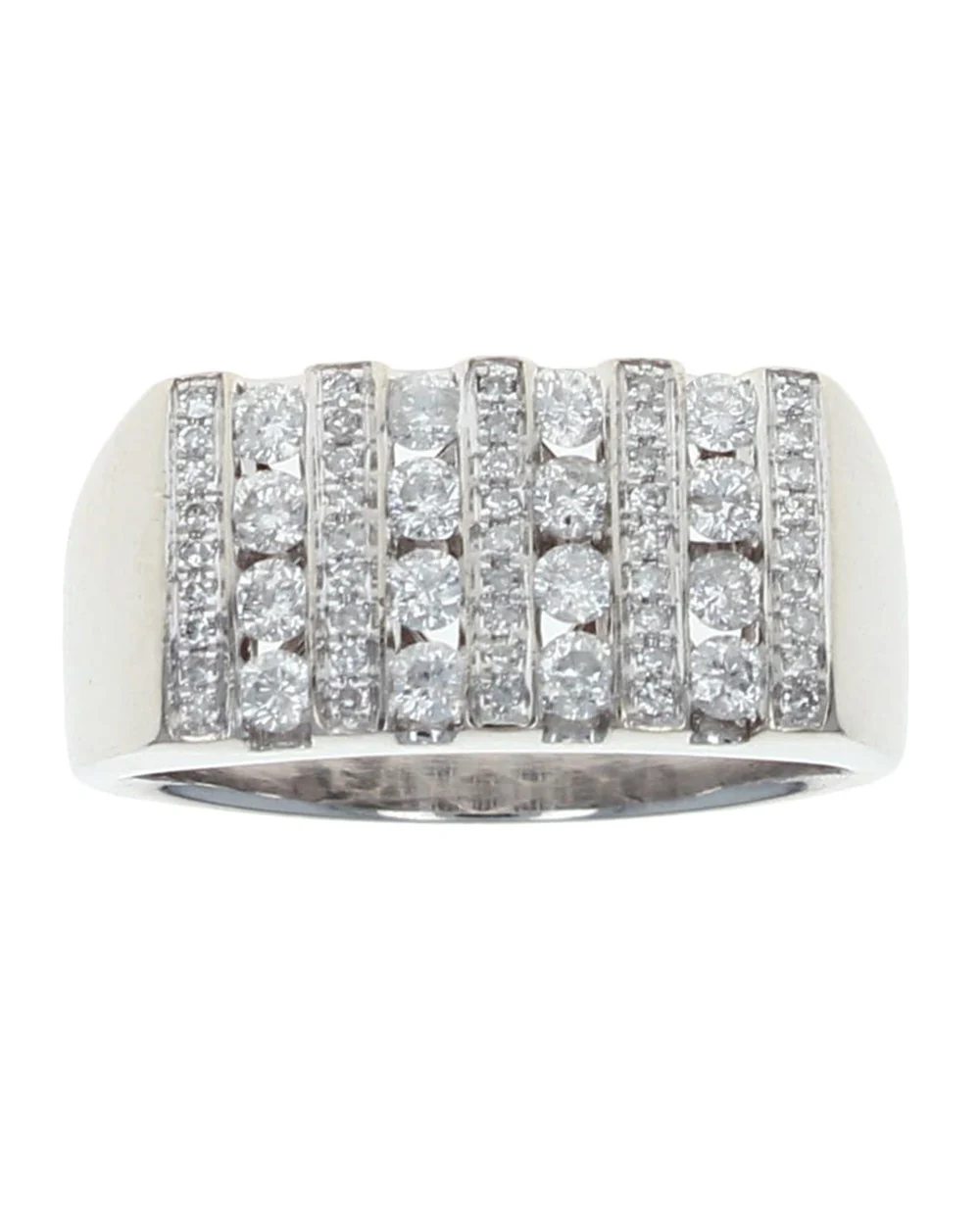 Gentlemans 9 Row Rectangular Top Diamond Band - Image 2
