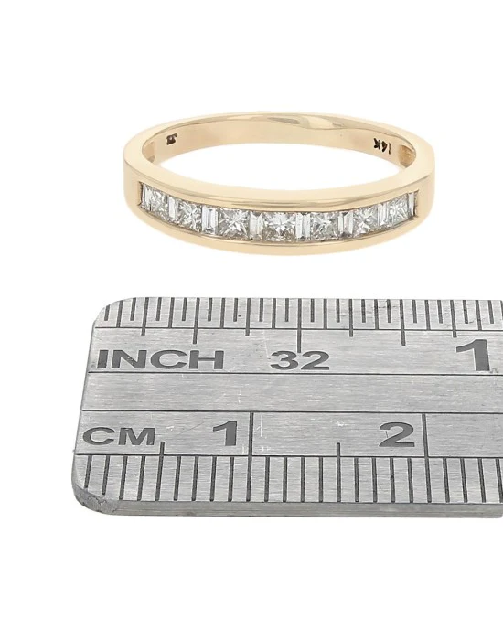 Gentlemans Alternating Baguette and Princess Diamond Band - Image 3