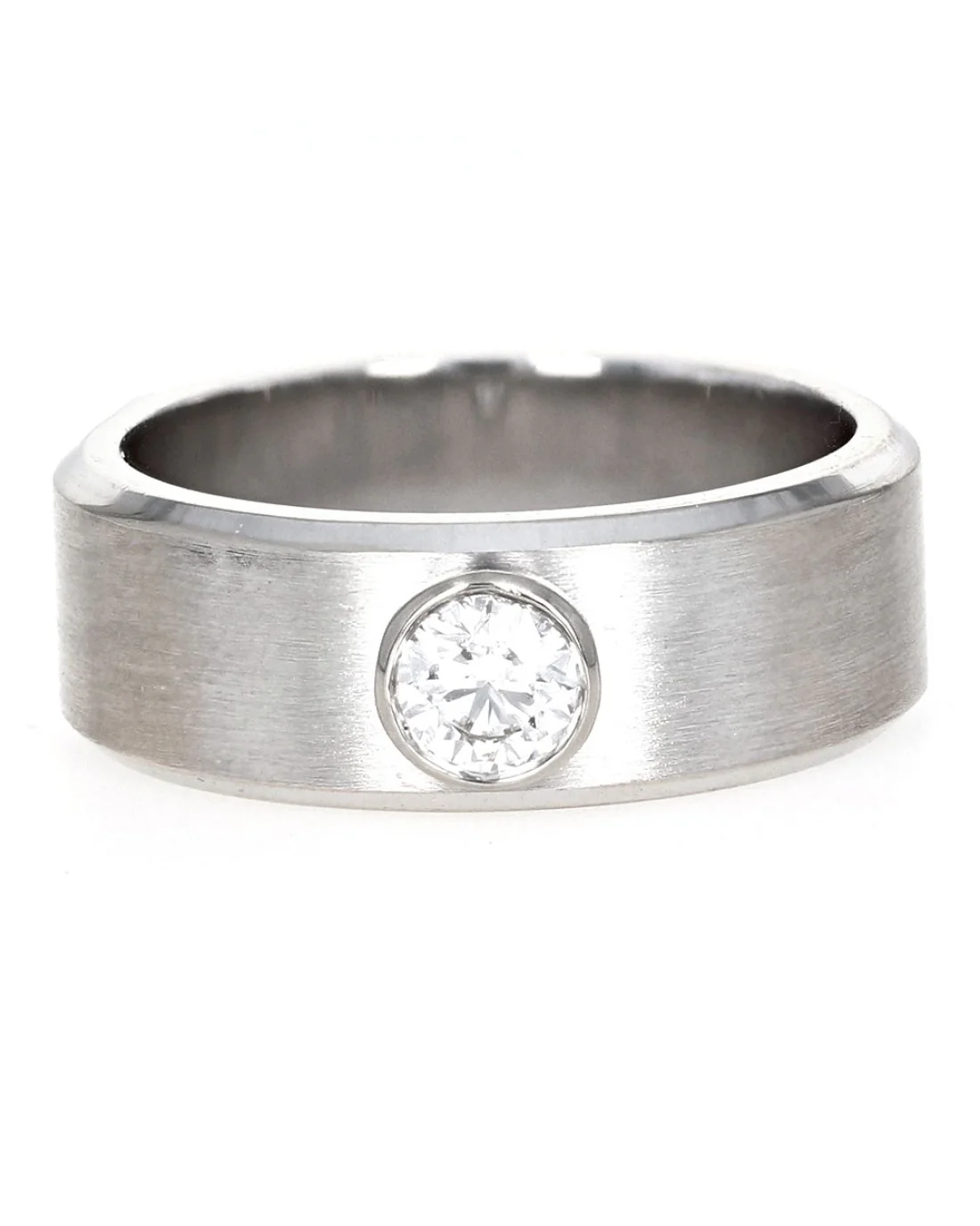 Gentlemans Diamond Solitaire Band Ring - Image 2