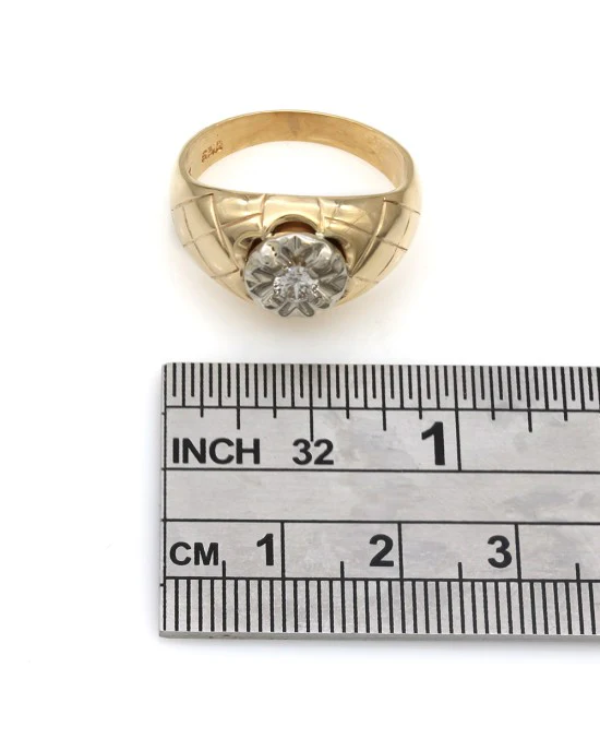 Gentleman's Diamond Solitaire Dome Ring - Image 4