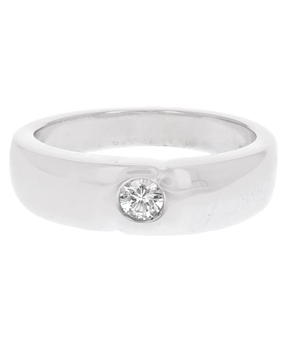 Gentlemans Diamond Solitaire Tapered Band - Image 2