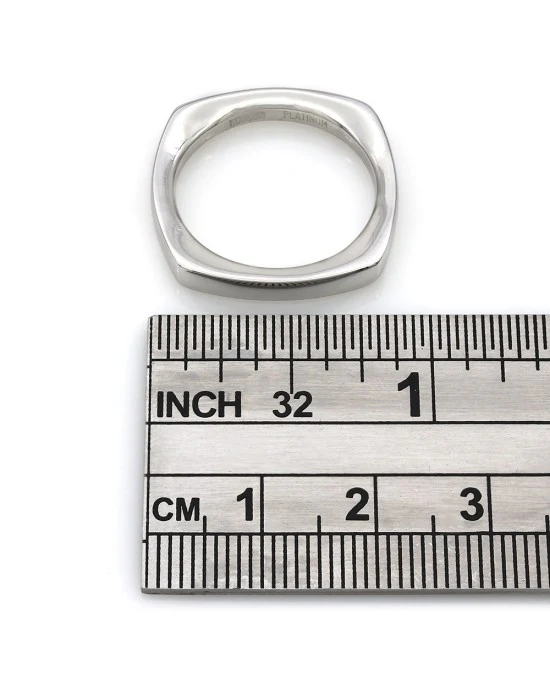 Gentleman's Square Platinum Ring - Image 3