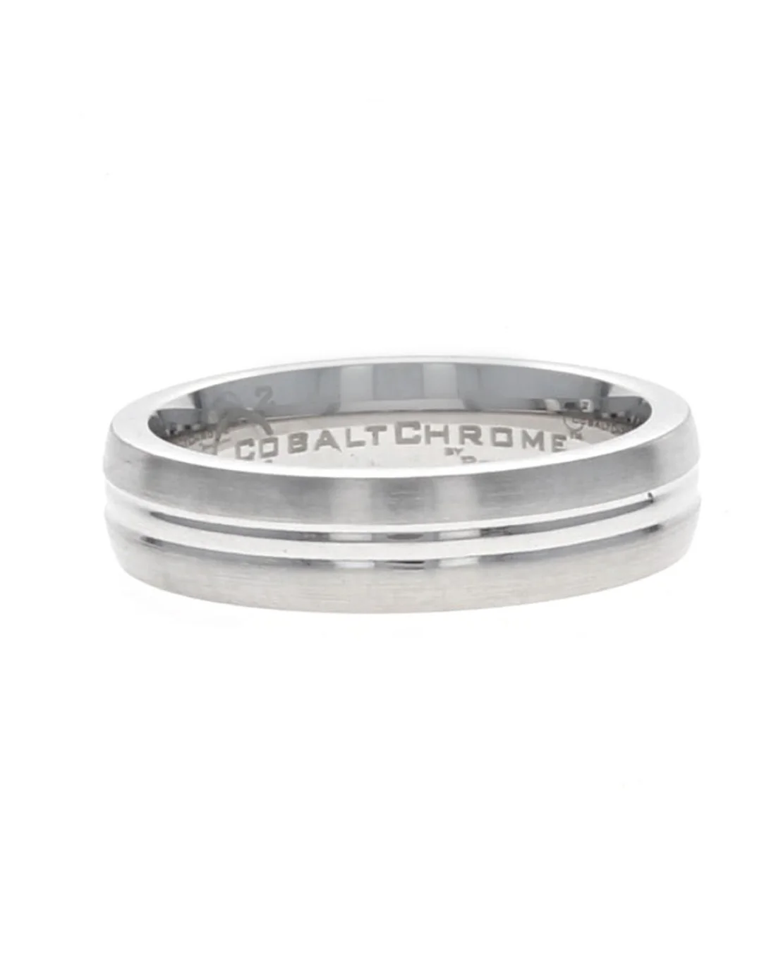 Gentlemen's Center Cut Comfort Fit Band in White Cobalt - Image 2