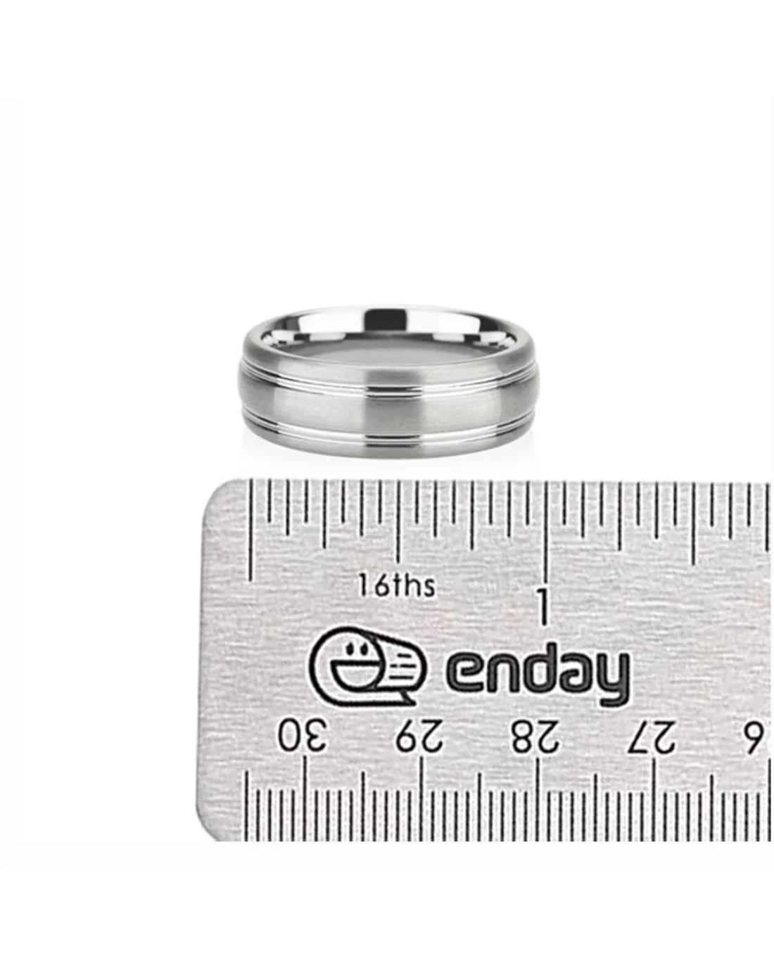 Gentlemen's Double Center Cut Comfort Fit Band in Tungsten - Image 2
