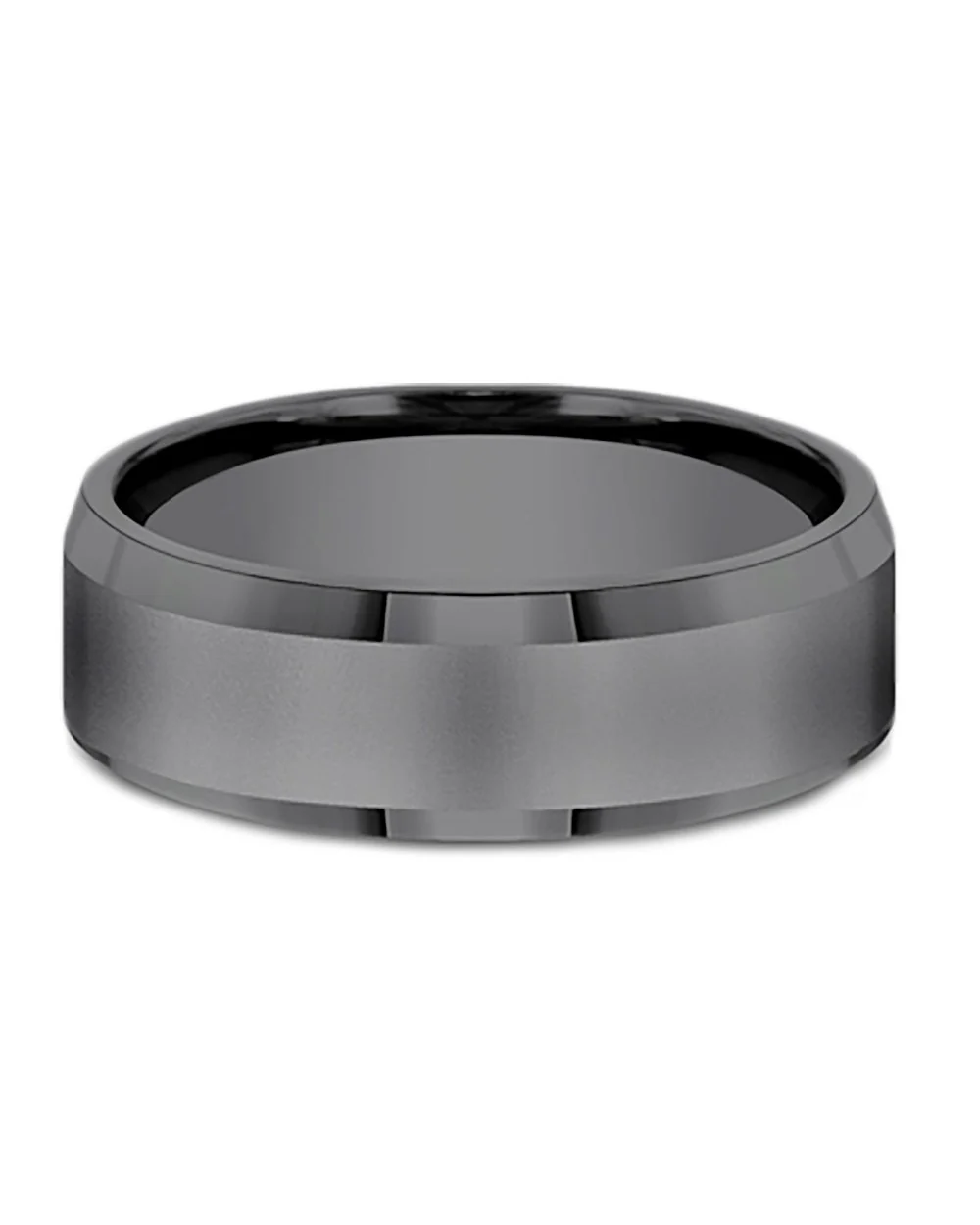Gentlemen's Wire Brush Center Comfort Fit Band in Darkened Tantalum - Image 3