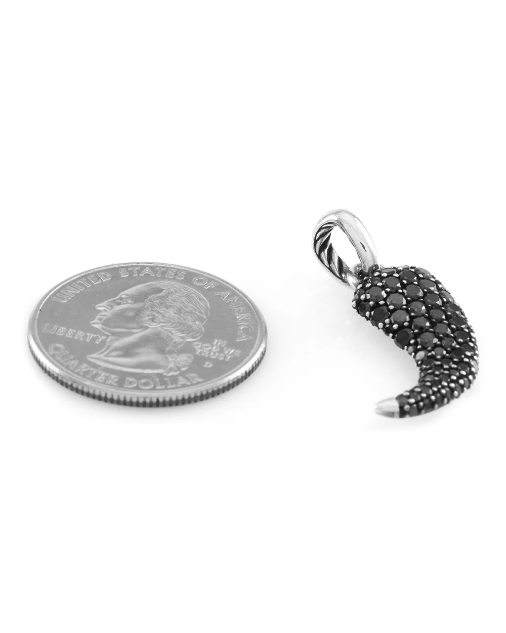 Gent's YURMAN 'Petrvs Lynx' Black Diamond Pendant in Silver - Image 4