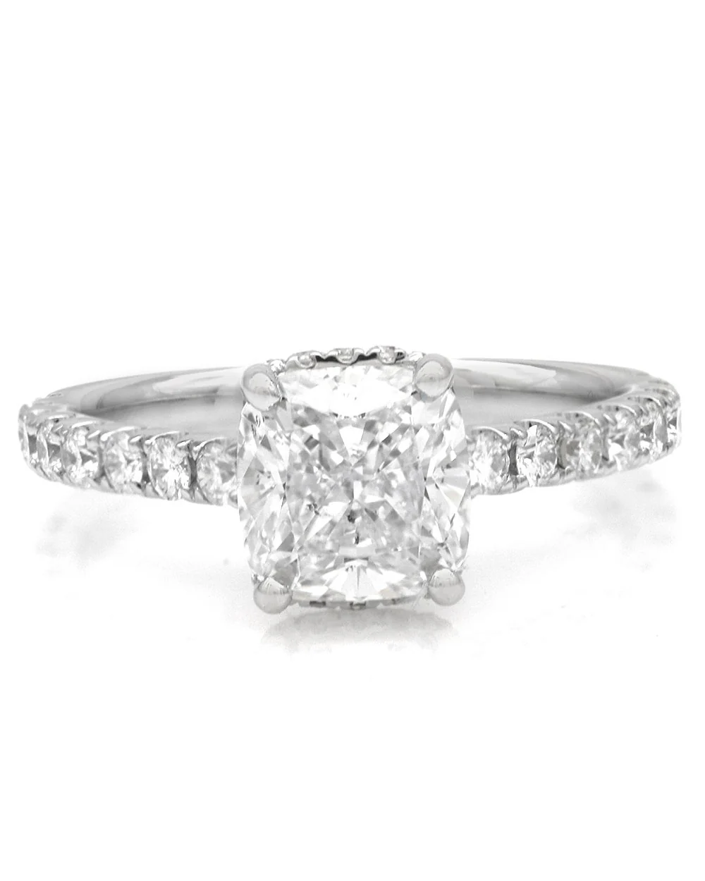 GIA Certified Cushion Cut Diamond Solitaire Ring in 18KW - Image 2