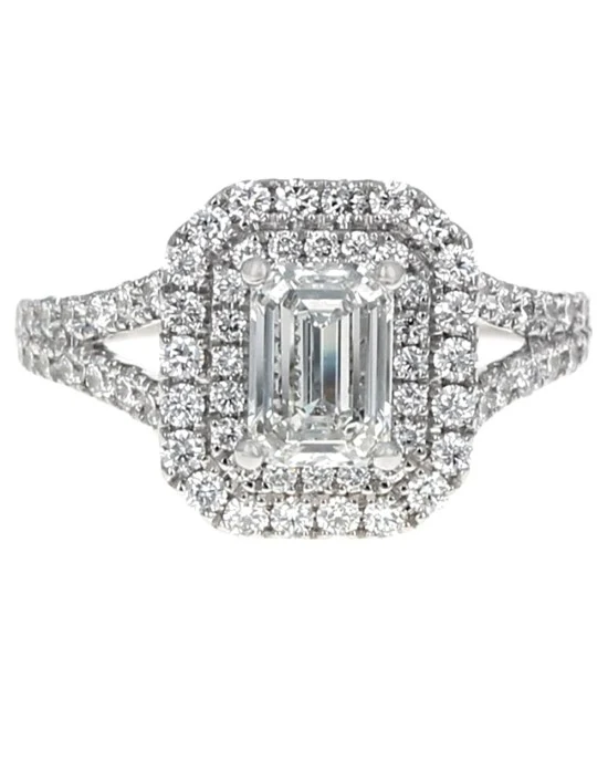 GIA Certified Emerald Cut Diamond Solitaire Ring in 18KW - Image 2
