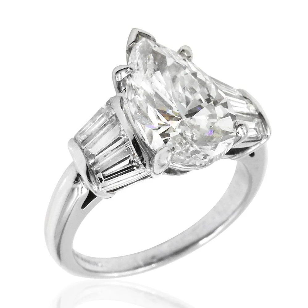 GIA Certified Pear Cut Diamond Solitaire Ring in Platinum