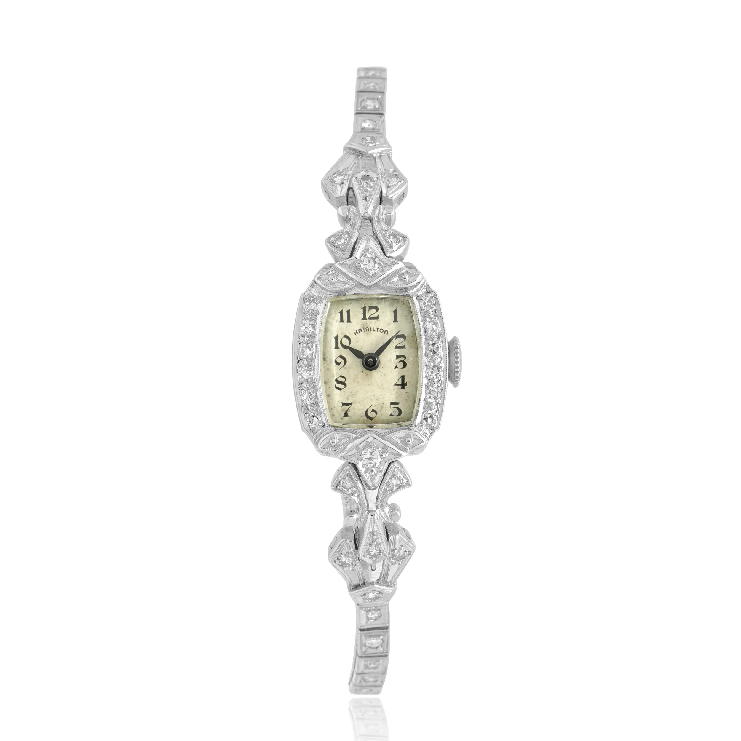 Hamilton Platinum Ladies Diamond Cocktail Watch 14mm