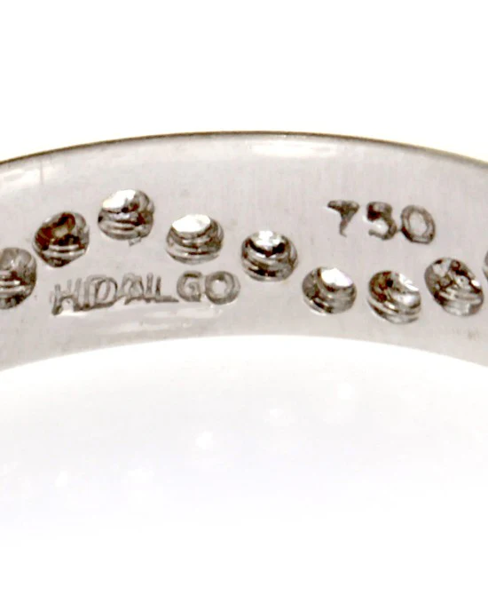 Hidalgo Ocean Blue and Navy Blue Wave Band with Diamonds in Gold - Image 5