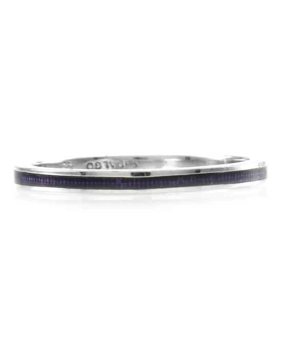Hidalgo Purple Enamel Stackable Eternity Band in Gold - Image 2