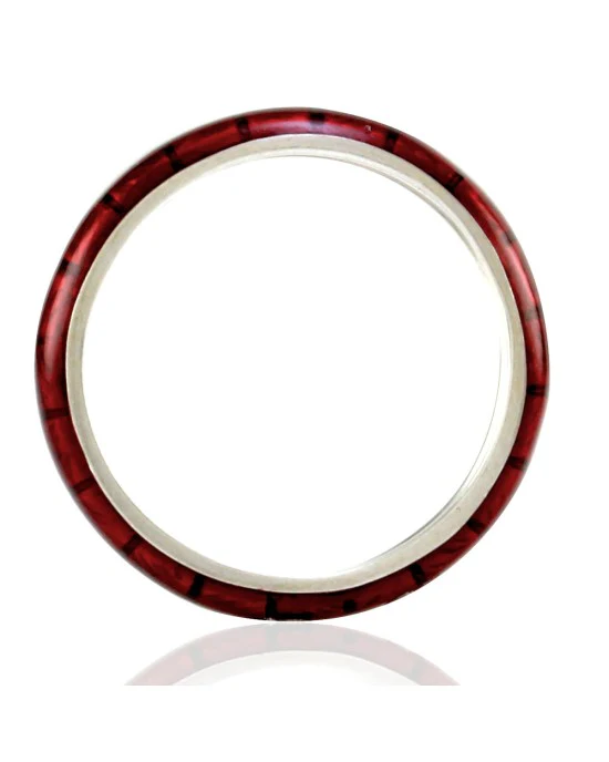 Hidalgo Red Enamel Stackable Eternity Band in 18K White Gold SZ 6.25 - Image 3