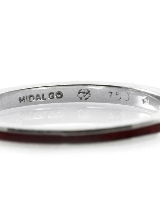 Hidalgo Red Enamel Stackable Eternity Band in 18K White Gold SZ 6.5 - Image 5