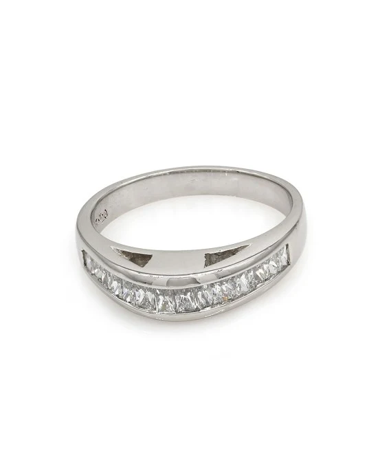 High Profile Princess Diamond Band in Platinum - Image 2