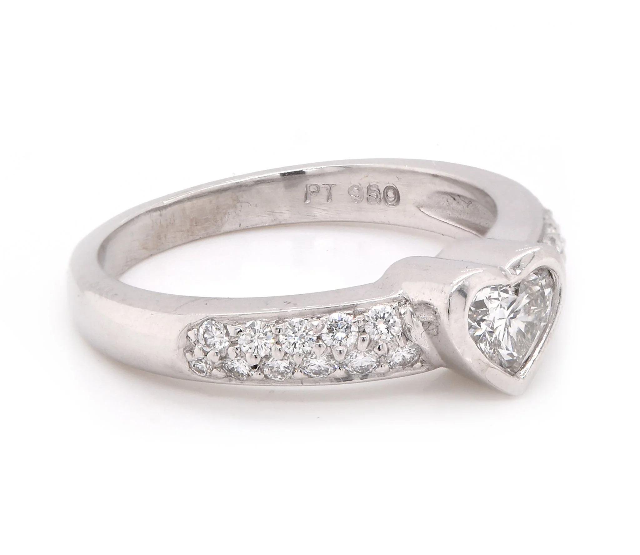 Honora Platinum 0.45 Heart Diamond Engagement Ring - Image 2