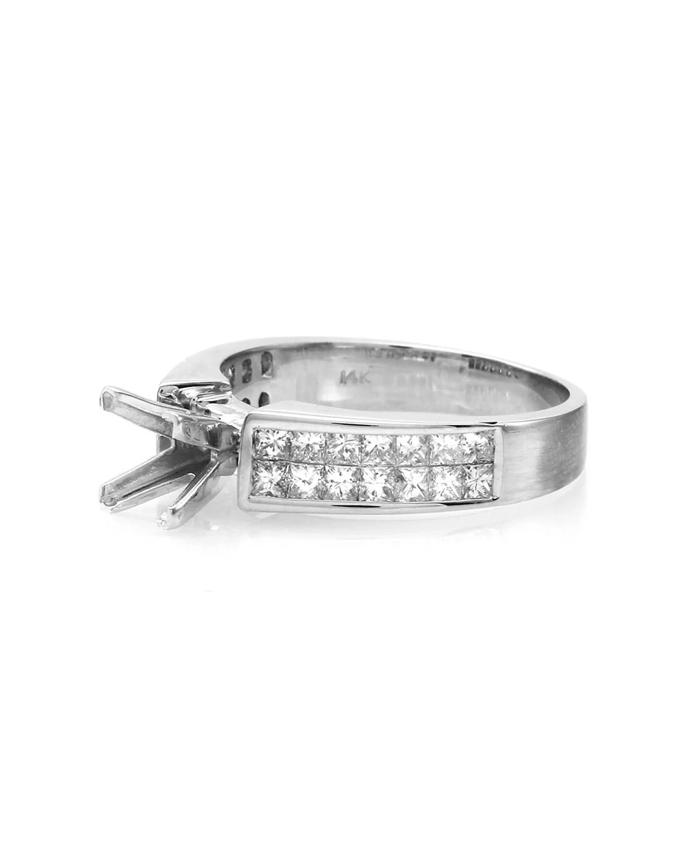 Invisible Set Princess Diamond Engagement Ring Mounting in Gold - Image 3
