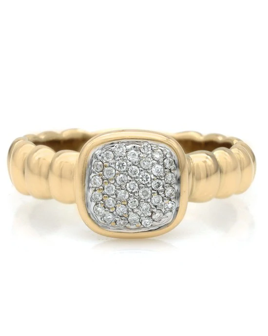 John Hardy Classic Chain Diamond Pave Ring - Image 2