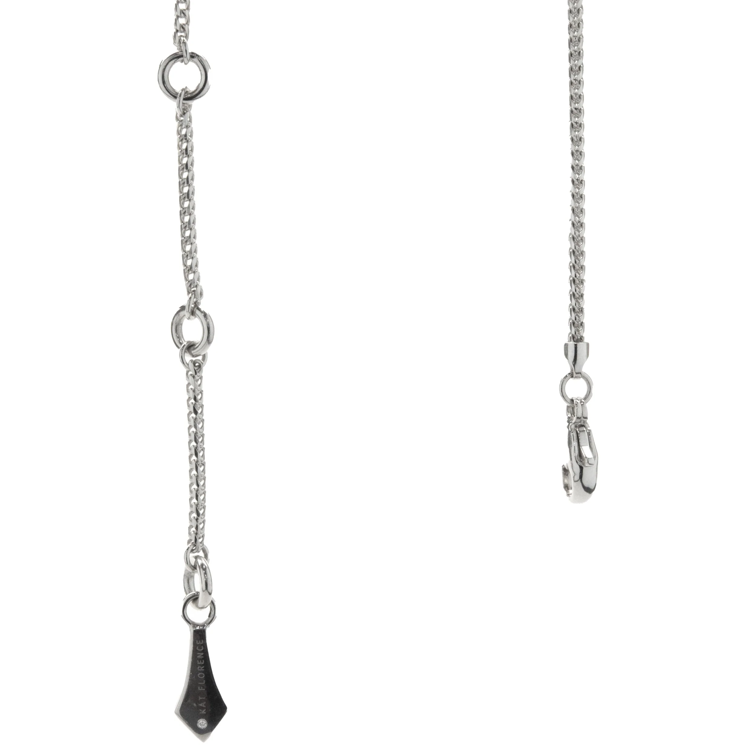 Kat Florence 18 Karat White Gold Pave Diamond Orchid Necklace - Image 3