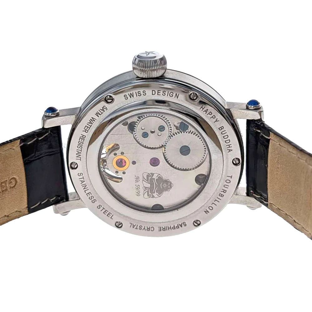 Kultuhr Happy Buddha Tourbillon 42mm Stainless Steel Black Dial H10GS - Image 2