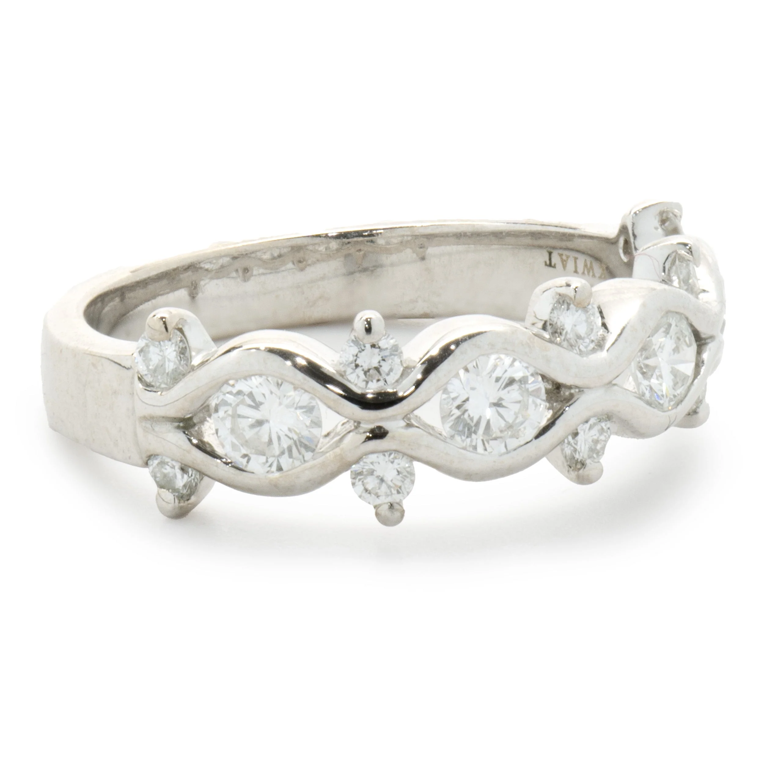 Kwiat 18 Karat White Gold Diamond Floral Band - Image 2
